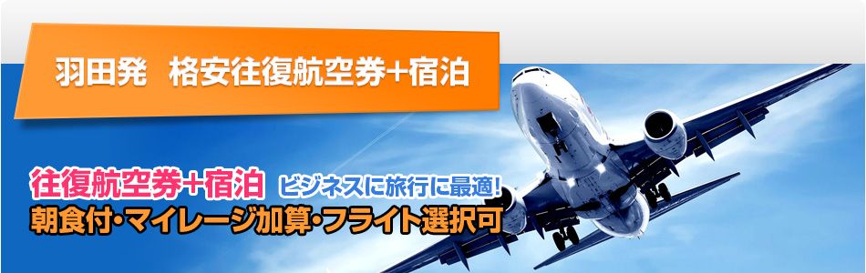 羽田発 格安往復航空券+宿泊